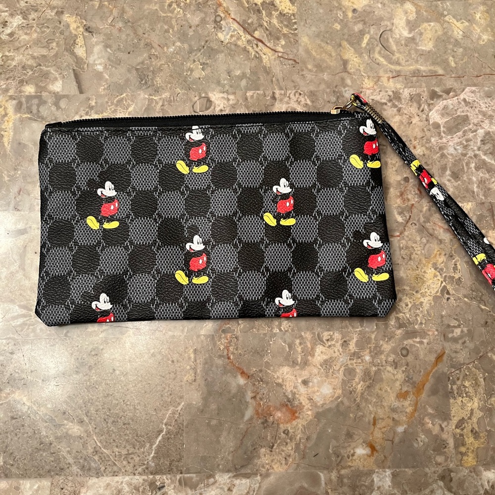 Mickey Mouse Black and Gray Wristlet